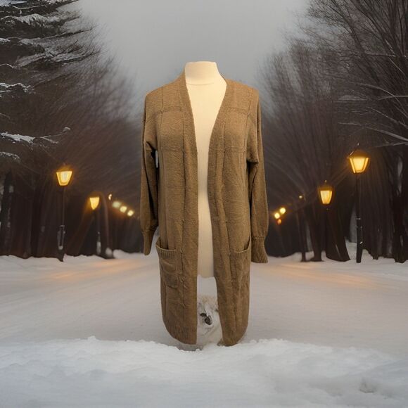 Olive + Oak Sweaters - New Olive + Oak Soft Cozy Long Sweater Duster Cardigan Size Medium Pockets Beige